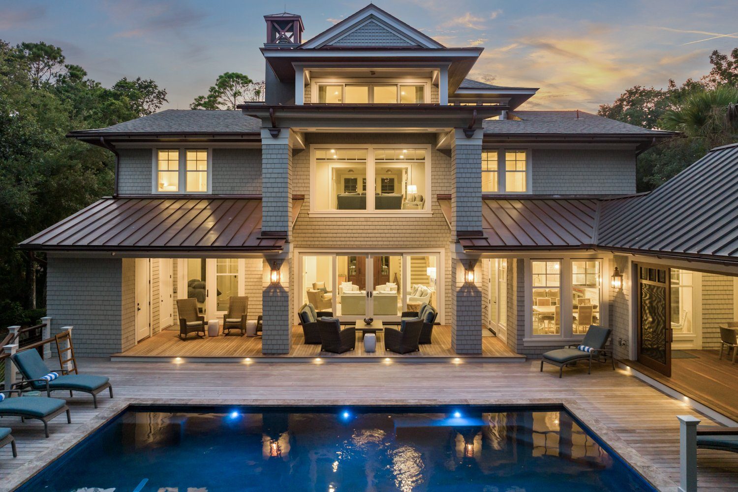 Pool at dusk
