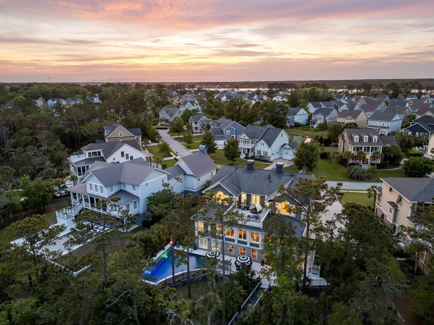 River Vista Way — twilight real estate photography, Charleston SC