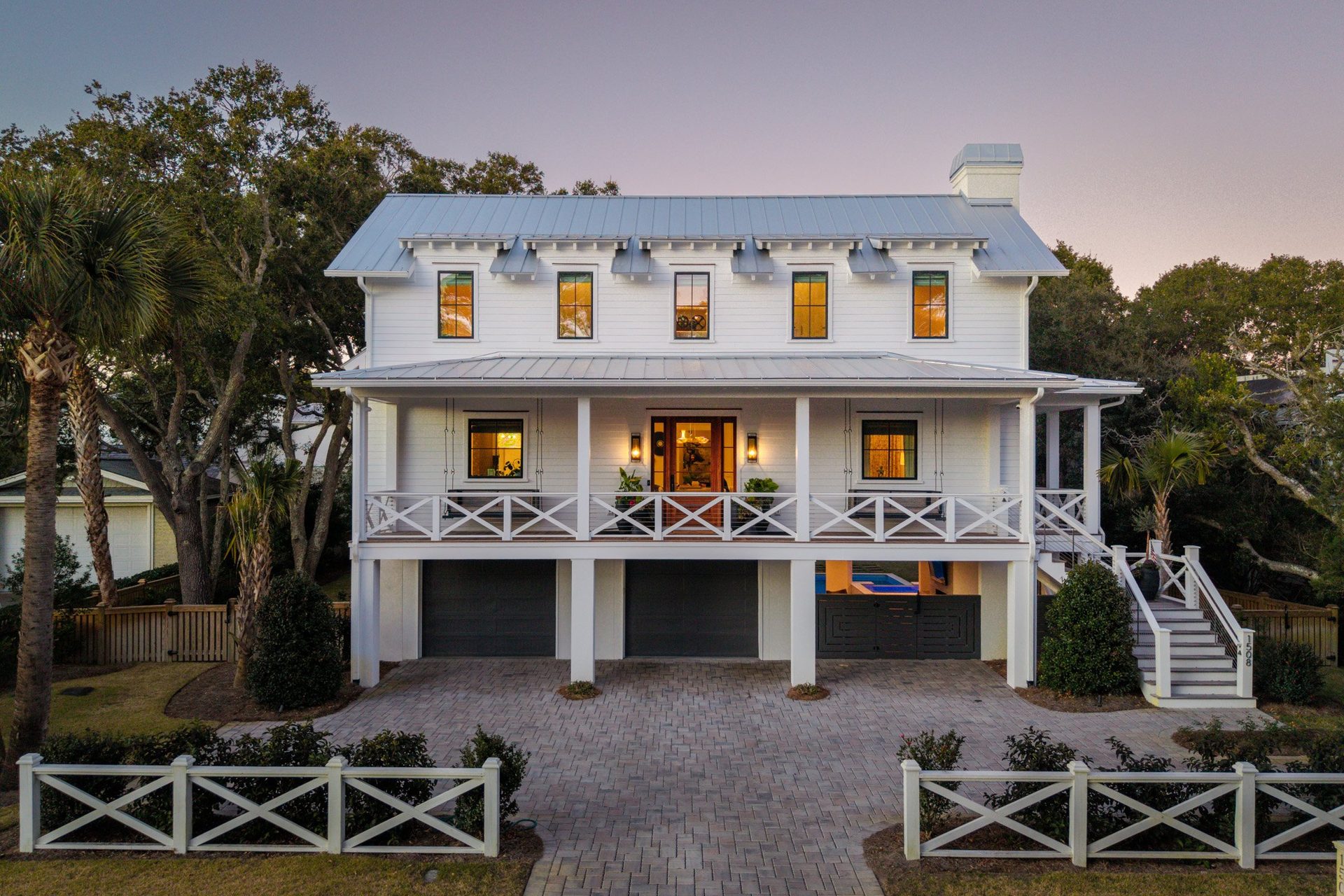New construction at twilight
